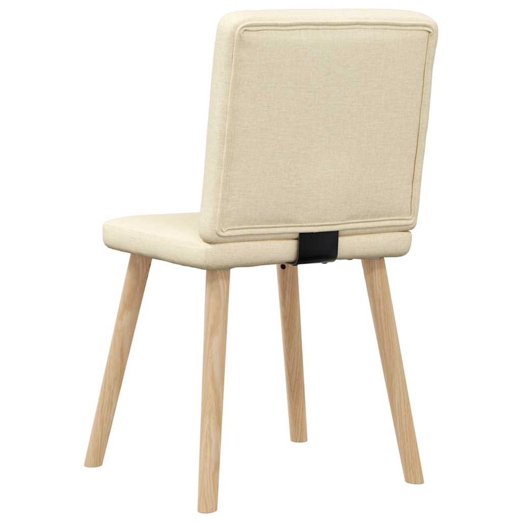 Eetkamerstoelen 6 st stof crèmekleurig