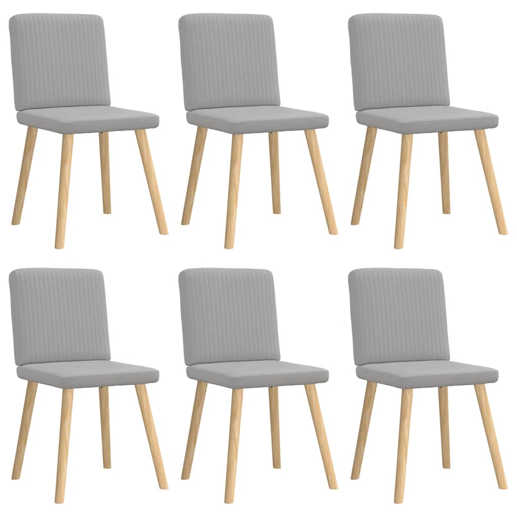Eetkamerstoelen 6 st stof wolk grijs