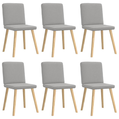 Eetkamerstoelen 6 st stof wolk grijs