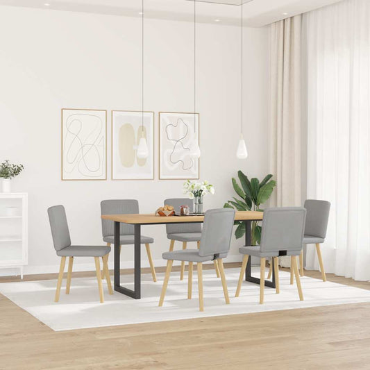 Eetkamerstoelen 6 st stof wolk grijs