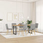 Eetkamerstoelen 6 st stof wolk grijs