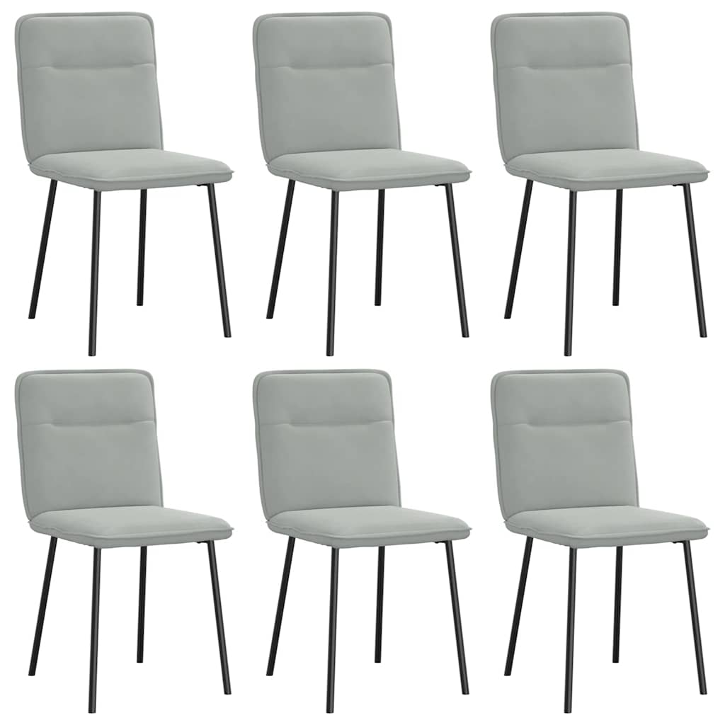 Eetkamerstoelen 6 st fluweel lichtgrijs