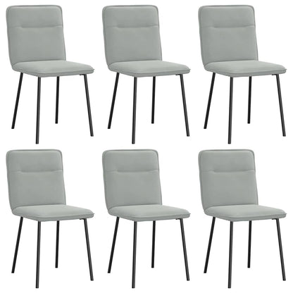 Eetkamerstoelen 6 st fluweel lichtgrijs