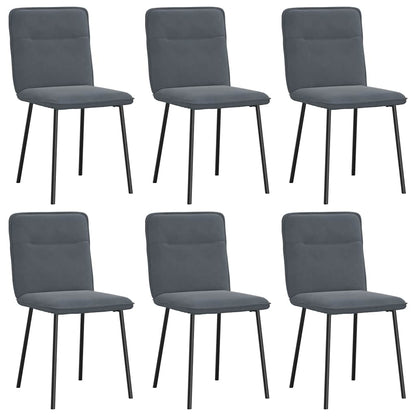 Eetkamerstoelen 6 st fluweel donkergrijs