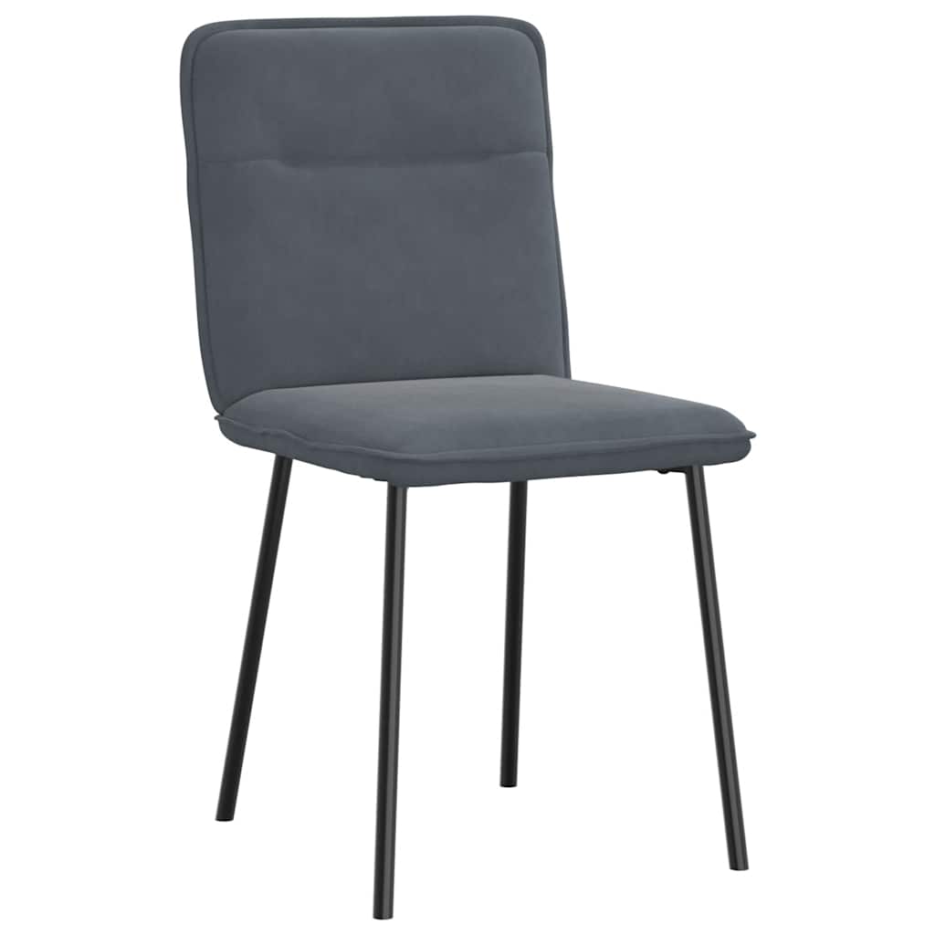 Eetkamerstoelen 6 st fluweel donkergrijs