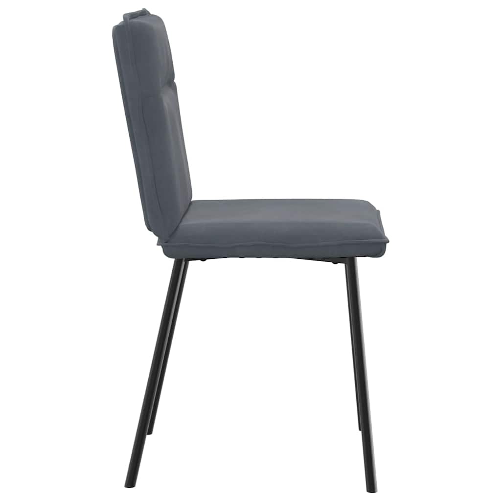 Eetkamerstoelen 6 st fluweel donkergrijs