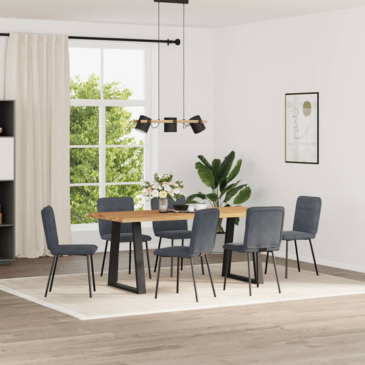 Eetkamerstoelen 6 st fluweel donkergrijs