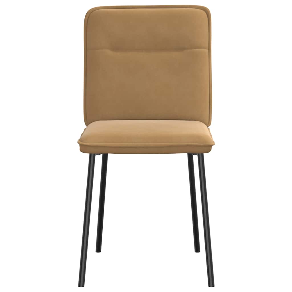 Eetkamerstoelen 6 st fluweel bruin