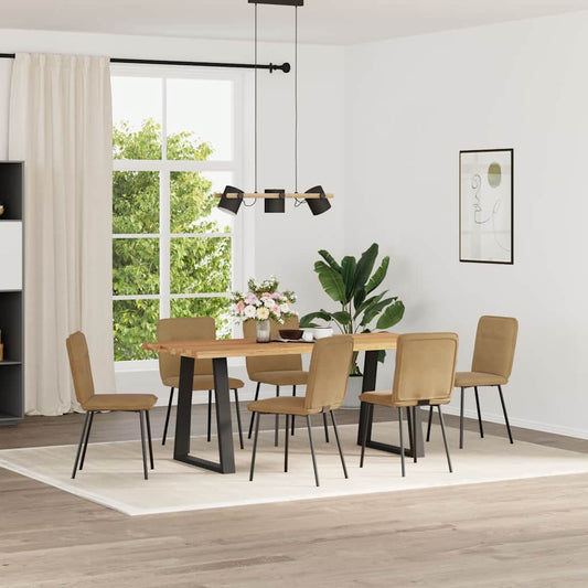 Eetkamerstoelen 6 st fluweel bruin