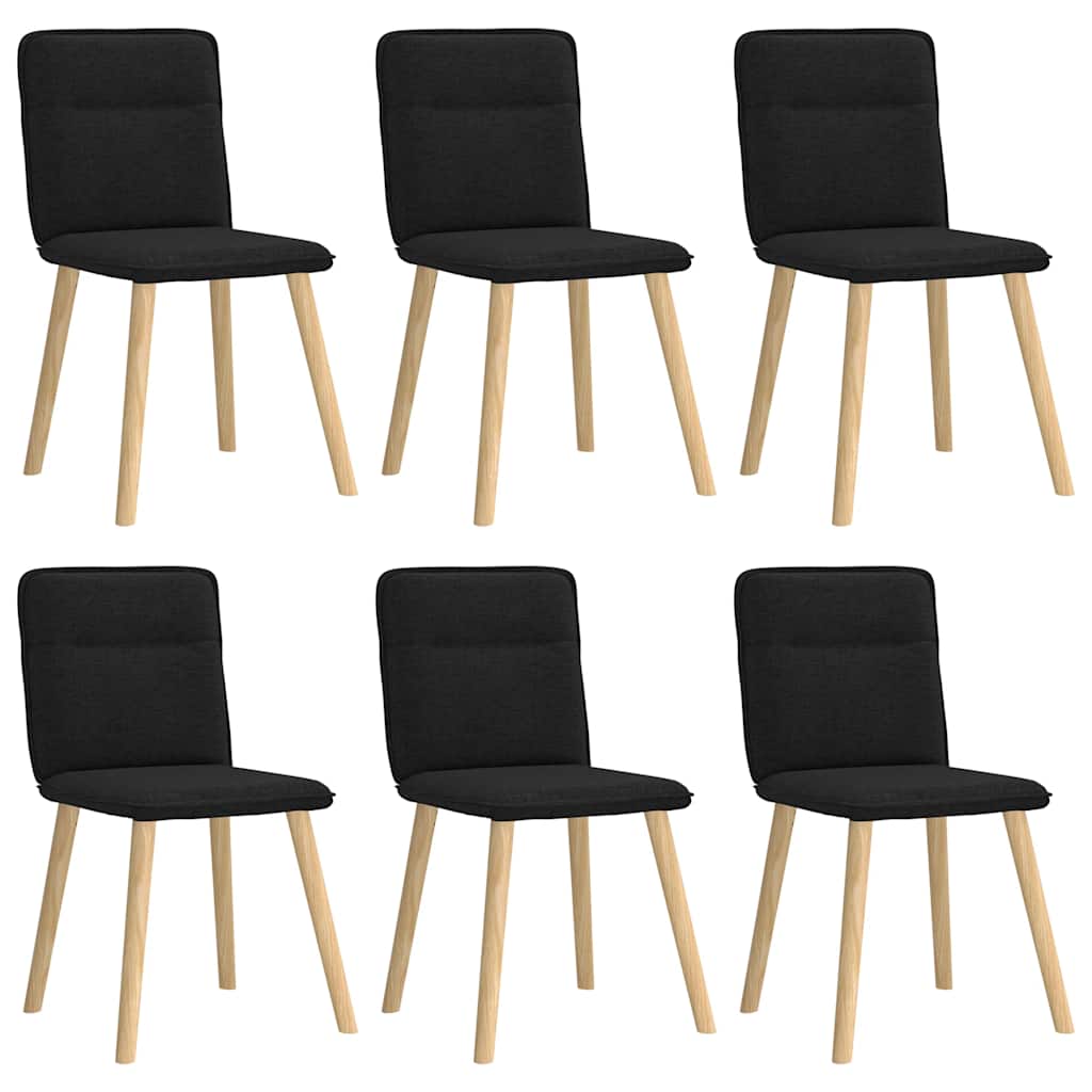Eetkamerstoelen 6 st stof zwart
