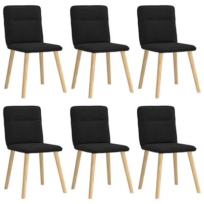 Eetkamerstoelen 6 st stof zwart