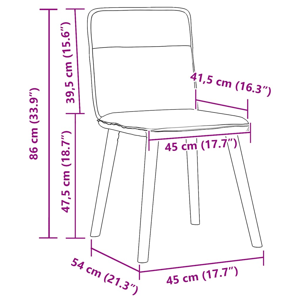 Eetkamerstoelen 6 st stof zwart