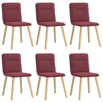 Eetkamerstoelen 6 st stof wijnrood