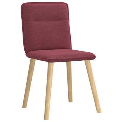 Eetkamerstoelen 6 st stof wijnrood