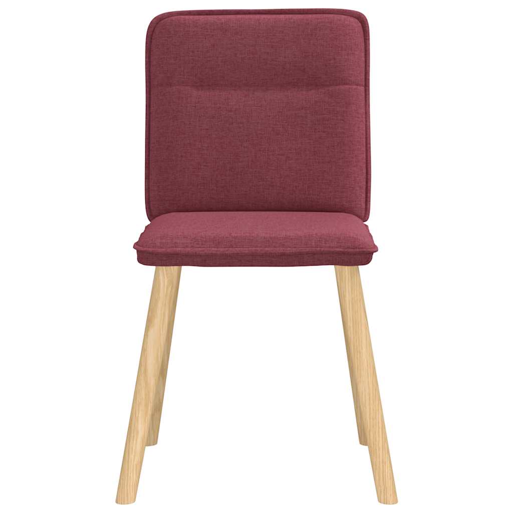 Eetkamerstoelen 6 st stof wijnrood