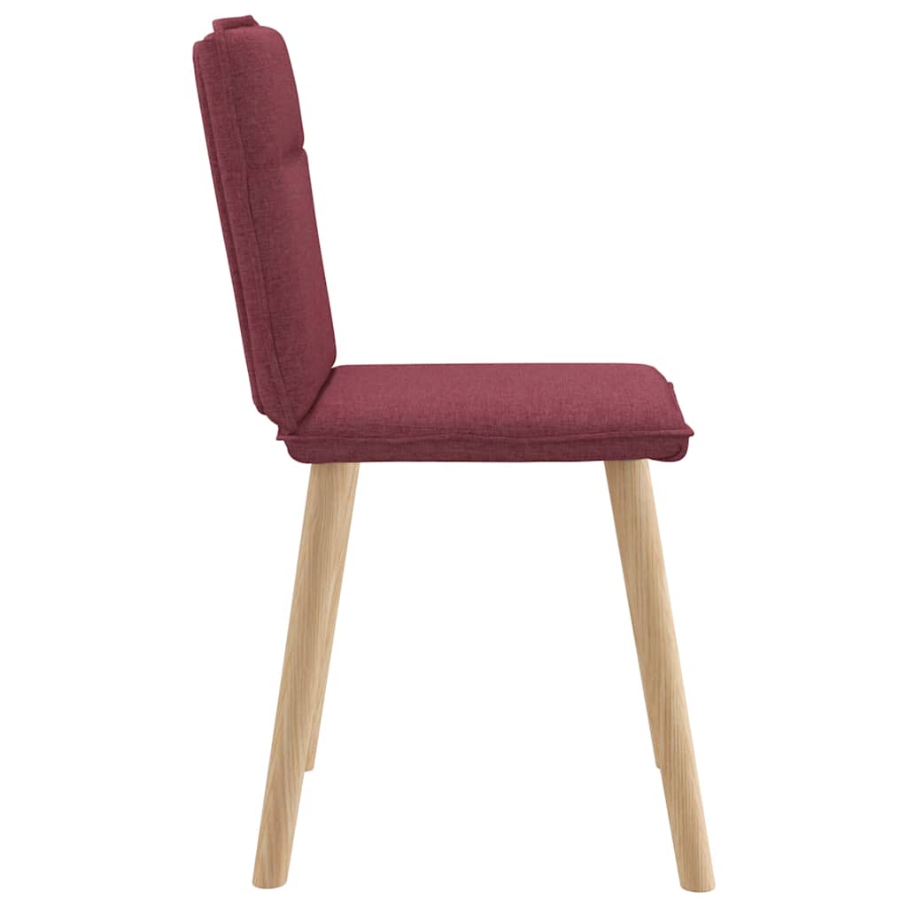 Eetkamerstoelen 6 st stof wijnrood