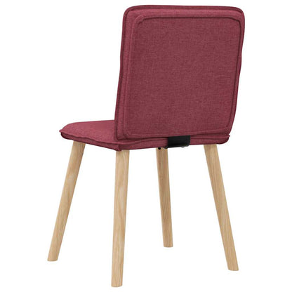 Eetkamerstoelen 6 st stof wijnrood