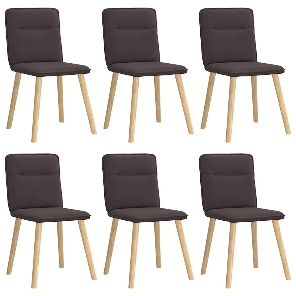 Eetkamerstoelen 6 st stof donkerbruin