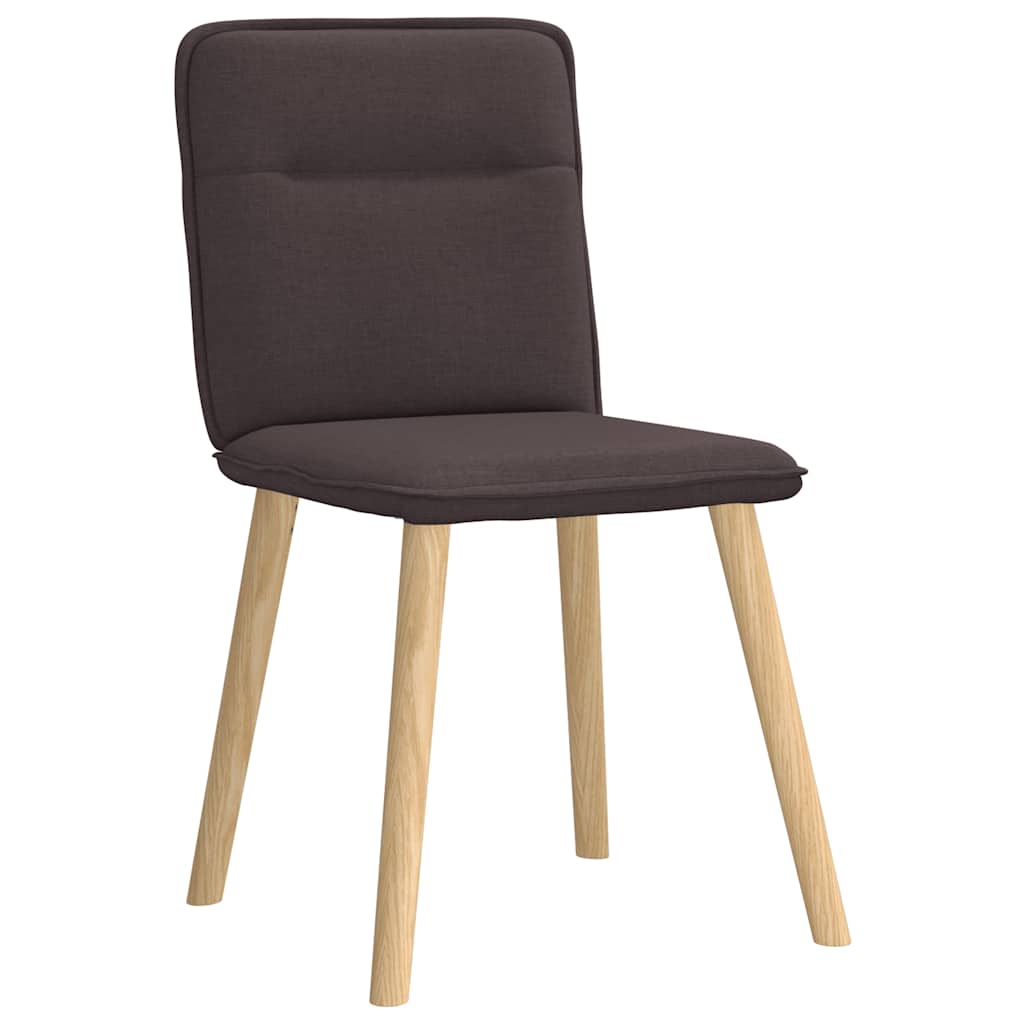 Eetkamerstoelen 6 st stof donkerbruin