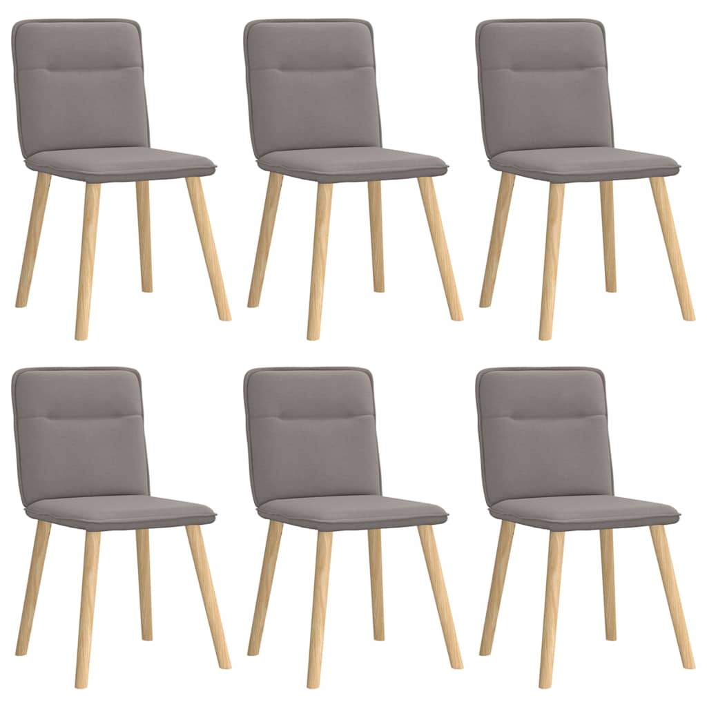 Eetkamerstoelen 6 st stof taupe