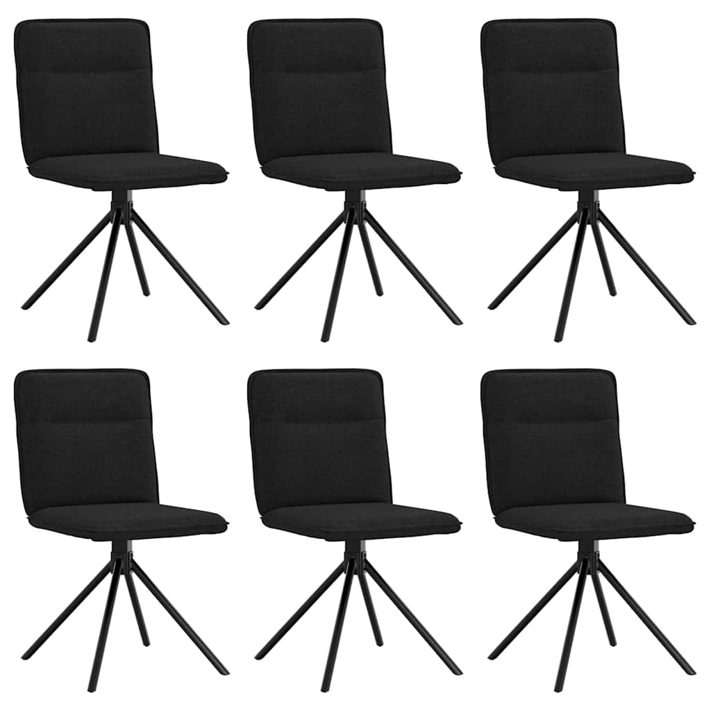 Eetkamerstoelen 6 st stof zwart