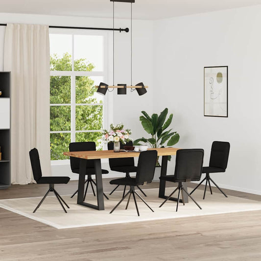 Eetkamerstoelen 6 st stof zwart