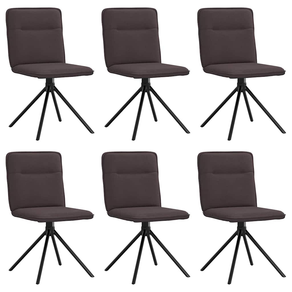 Eetkamerstoelen 6 st stof donkerbruin