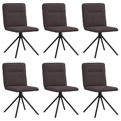 Eetkamerstoelen 6 st stof donkerbruin