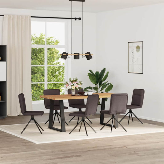 Eetkamerstoelen 6 st stof donkerbruin