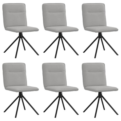 Eetkamerstoelen 6 st stof wolk grijs