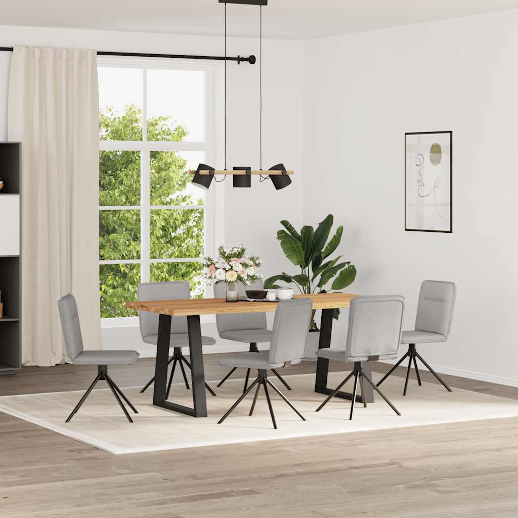 Eetkamerstoelen 6 st stof wolk grijs