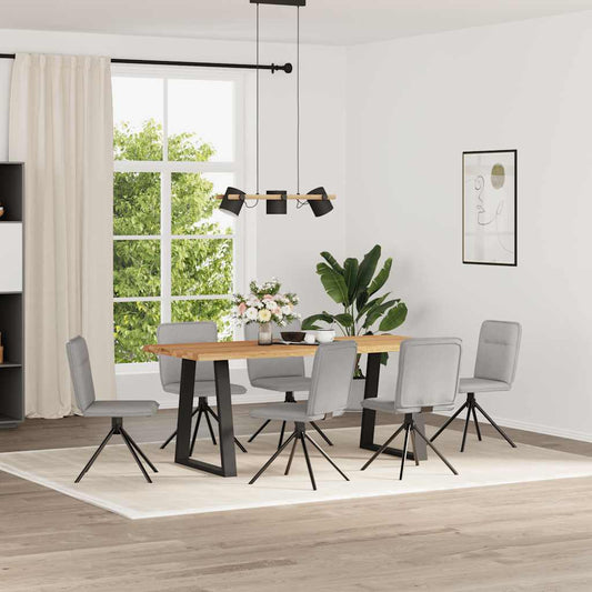Eetkamerstoelen 6 st stof wolk grijs