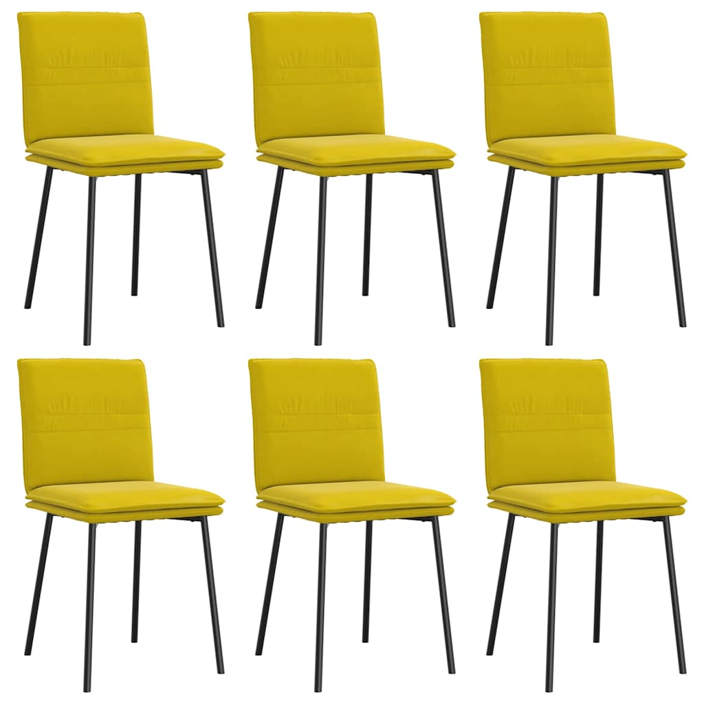 Eetkamerstoelen 6 st fluweel geel