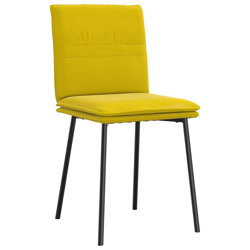 Eetkamerstoelen 6 st fluweel geel