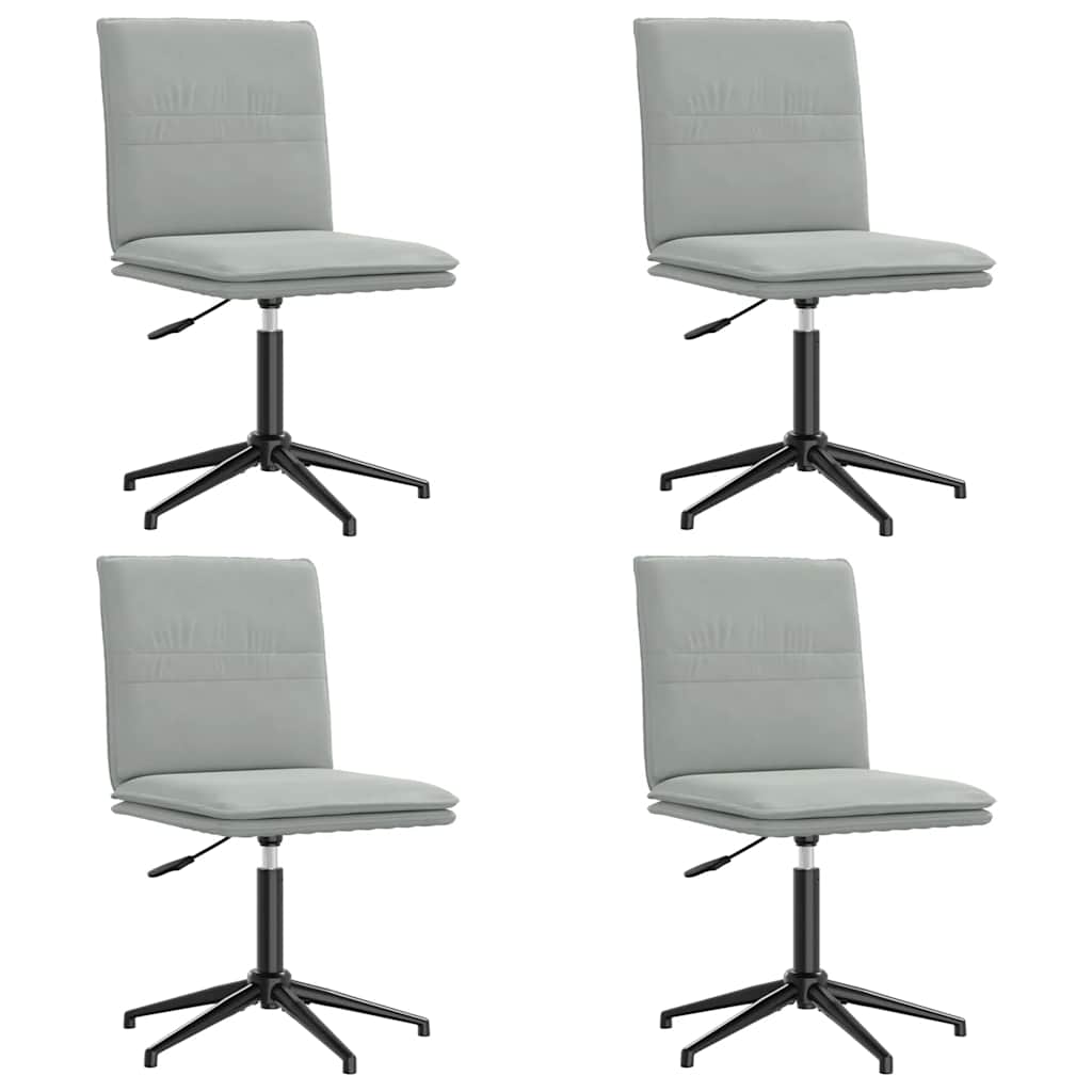 Eetkamerstoelen 4 st fluweel lichtgrijs