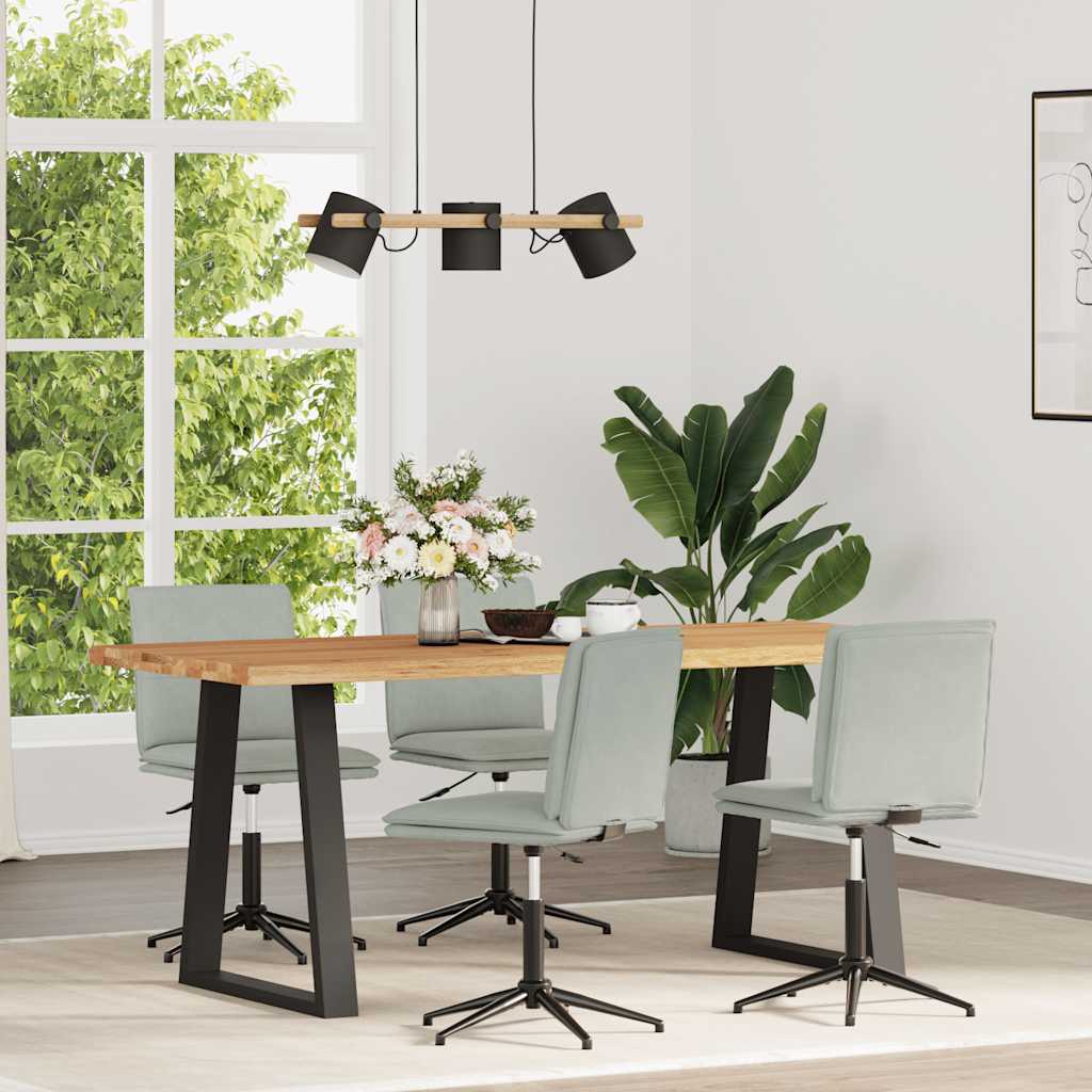 Eetkamerstoelen 4 st fluweel lichtgrijs