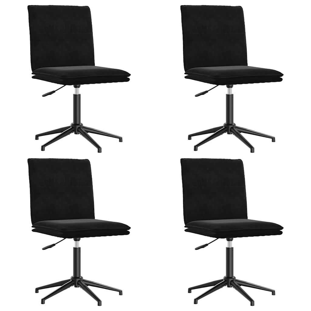 Eetkamerstoelen 4 st fluweel zwart