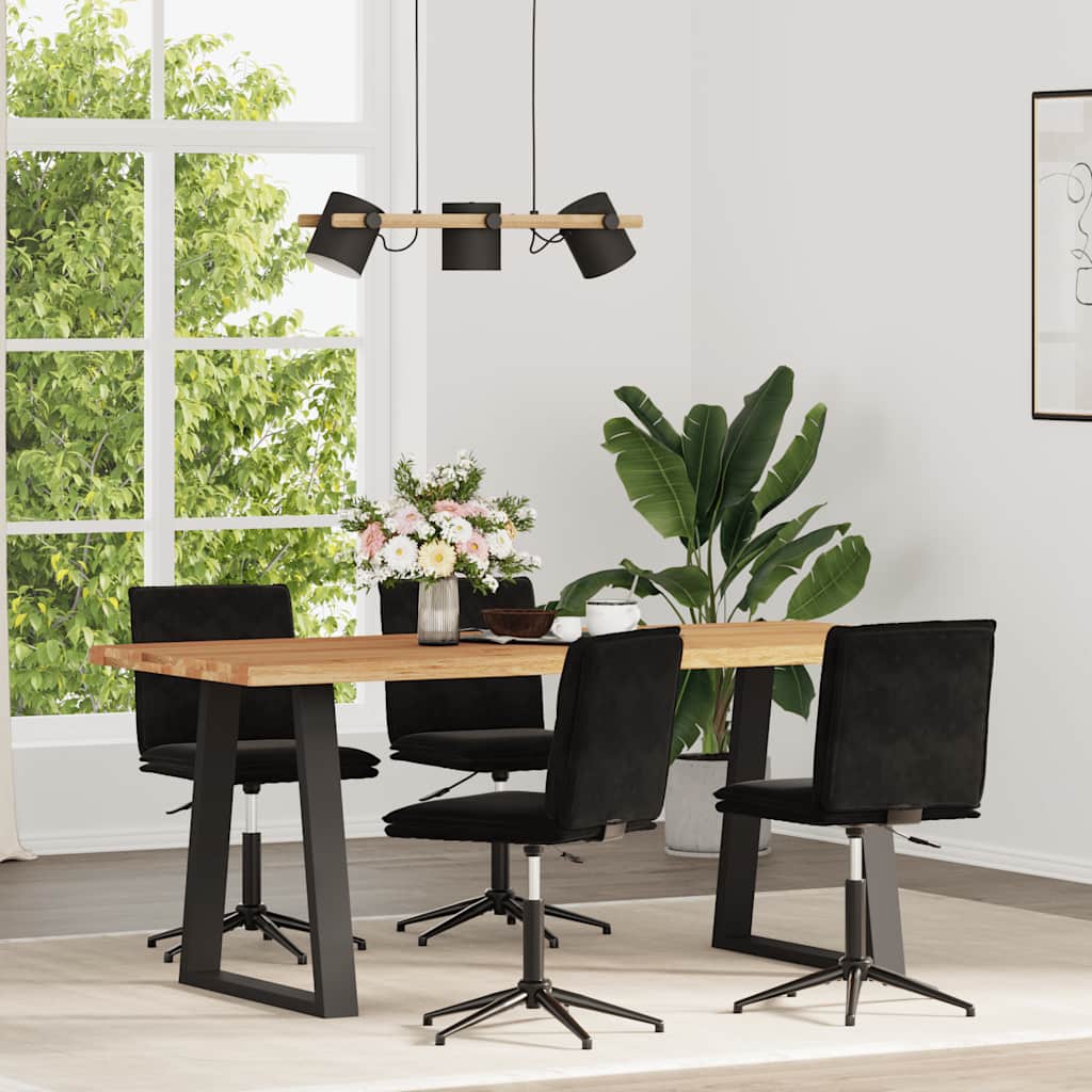 Eetkamerstoelen 4 st fluweel zwart