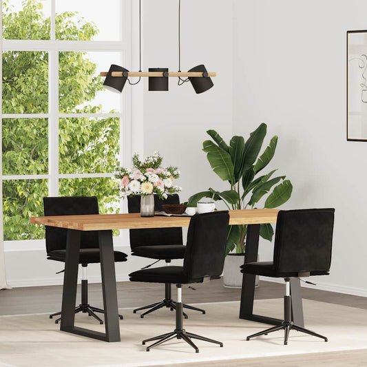 Eetkamerstoelen 4 st fluweel zwart