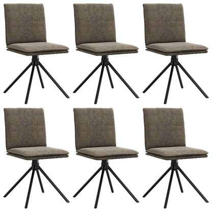 Eetkamerstoelen 6 st imitatiesuède donkergrijs