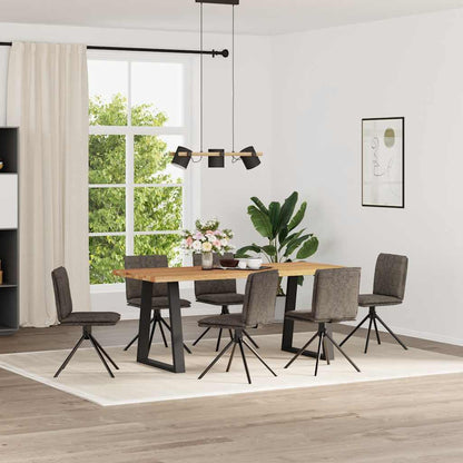 Eetkamerstoelen 6 st imitatiesuède donkergrijs