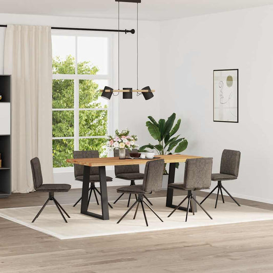 Eetkamerstoelen 6 st imitatiesuède donkergrijs