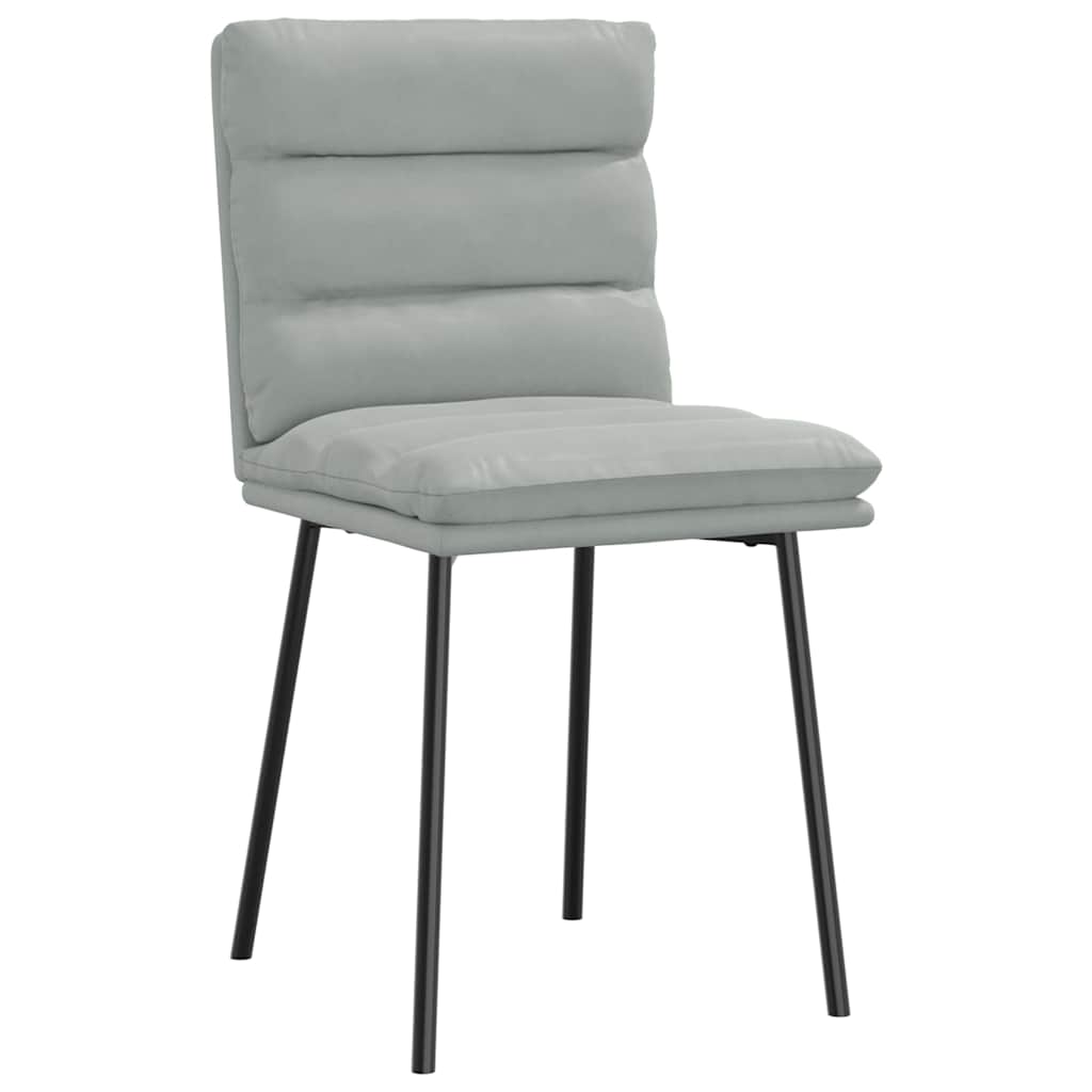 Eetkamerstoelen 6 st fluweel lichtgrijs