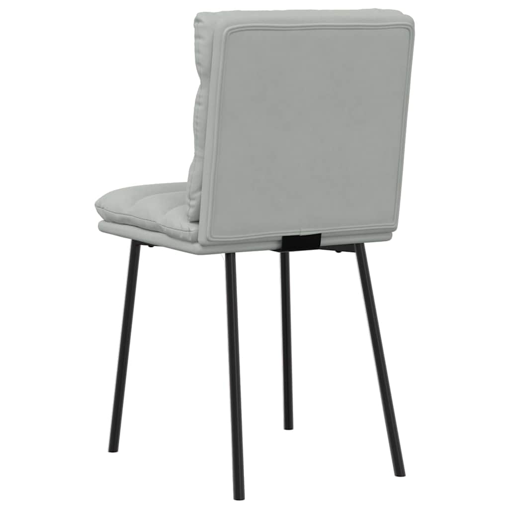 Eetkamerstoelen 6 st fluweel lichtgrijs