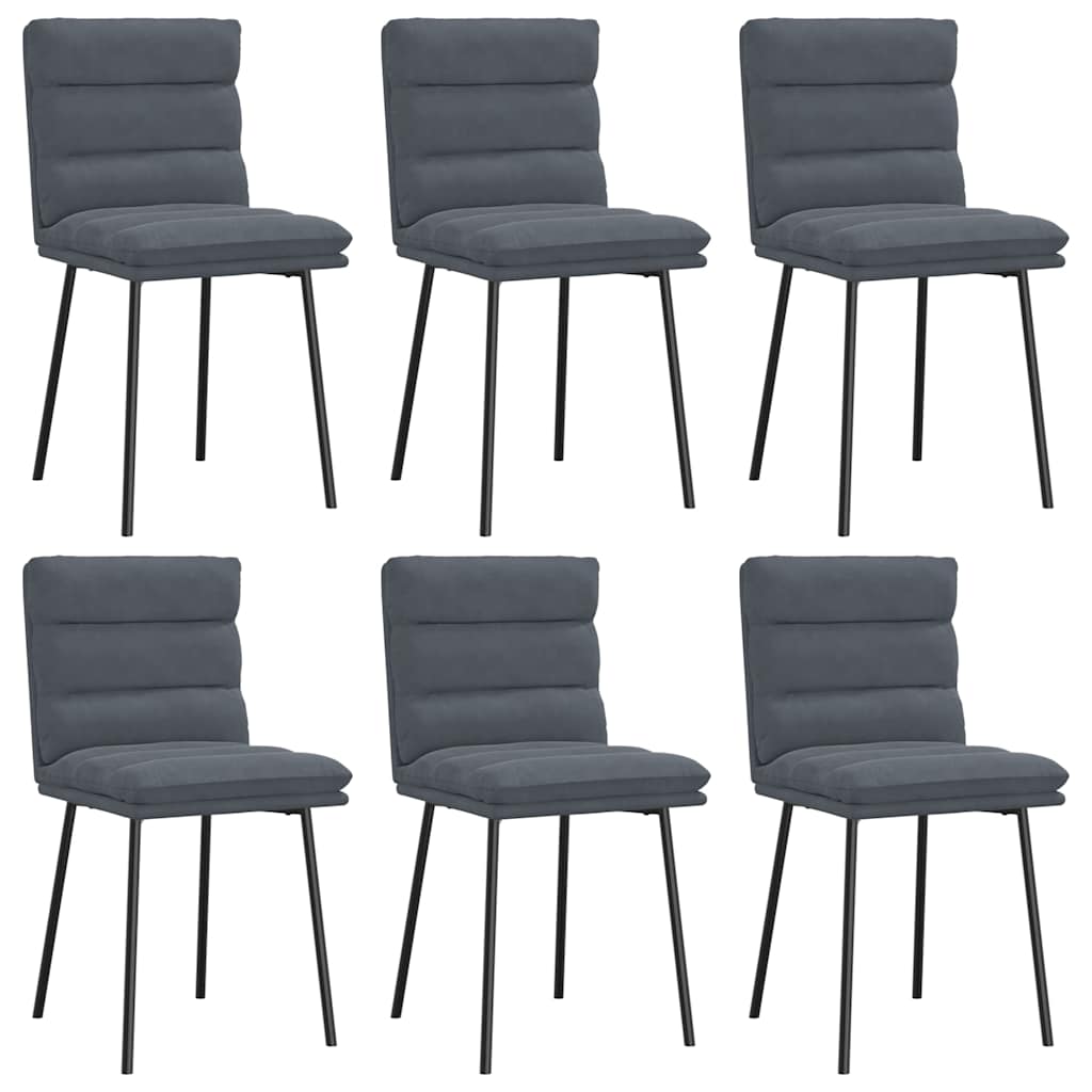 Eetkamerstoelen 6 st fluweel donkergrijs