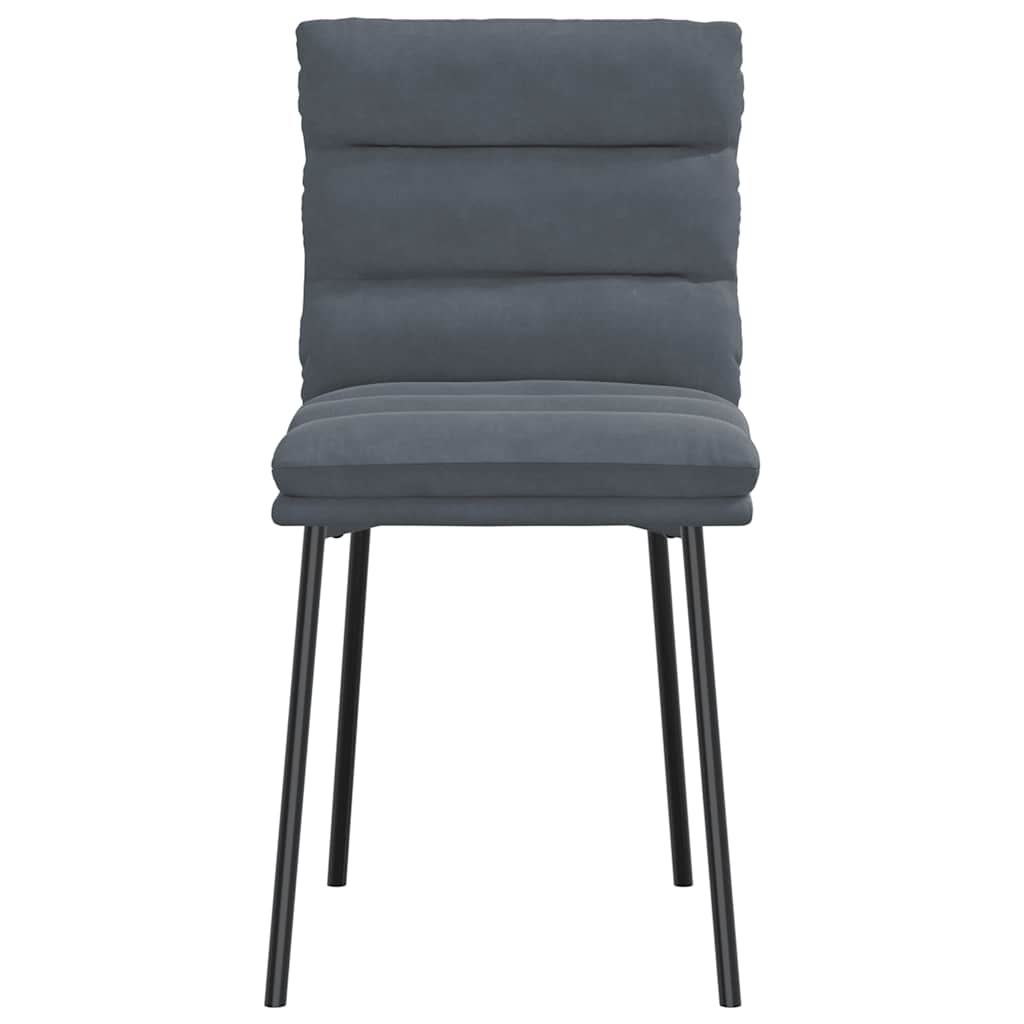 Eetkamerstoelen 6 st fluweel donkergrijs