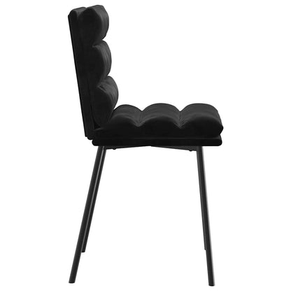 Eetkamerstoelen 6 st fluweel zwart