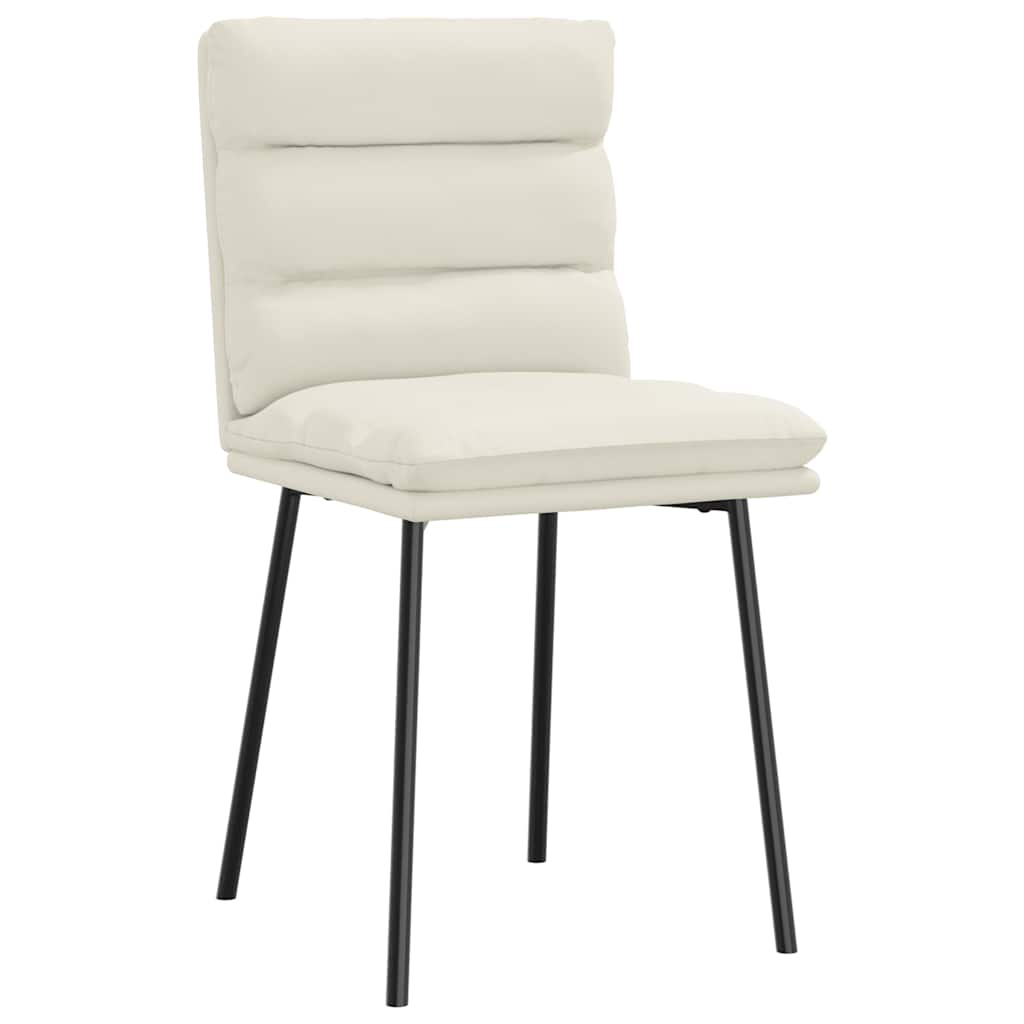 Eetkamerstoelen 6 st fluweel crèmekleurig