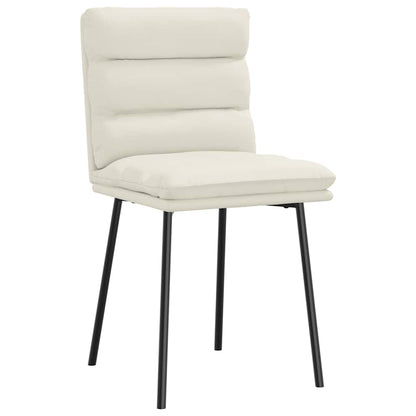 Eetkamerstoelen 6 st fluweel crèmekleurig