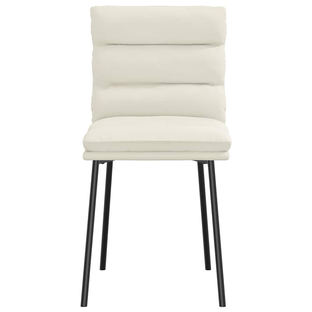 Eetkamerstoelen 6 st fluweel crèmekleurig